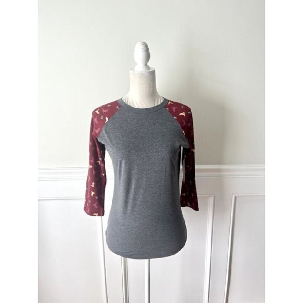 Lularoe Randy Raglan Top Gray NWT XXS